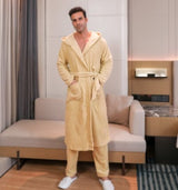 Conjunto de bata de terciopelo de fibra para hombre 
