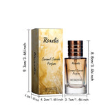 Roxel's Women's Charming Perfume Fresh Natural light with elegant design and caramel fragrance in box.