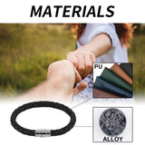 Hoexe Couple Bracelet PU Leather Rope Braided Men's And Women's Personalized Minimalist Style Couple Bracelet Fashion Accessories Hand Jewelry