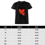 Love Men's Pure Cotton T-shirt - Casual Round Neck, Slightly Elastic, Suitable For Four Seasons Knitted Fabric, Classic Fit Adult Shirt, Couple's Shirt