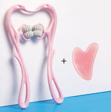 Masajeador de cuello manual multifuncional de seis ruedas con rodillos de masaje para aliviar el dolor.