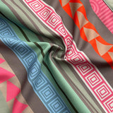 Vestido camisero corto de manga corta abullonada con cuello estampado y botones para mujer