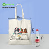 Cartoon Cat Print Canvas Bag