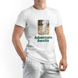 Solid Color Printed Men's Pure Cotton T-shirt - Casual Round Neck, Slightly Elastic, Suitable For Summer Knitted Fabrics, Classic Fit Adult Shirt, Couple Shirt