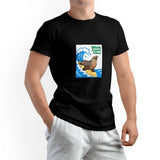 West Coast Seal Printed Men's Pure Cotton T-shirt - Casual Round Neck, Slightly Elastic, Suitable For Summer Knitted Fabric, Classic Fit Adult Shirt, Couple's Shirt