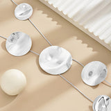 Textured Disc Necklace, Handmade Multi-layer Pendant Chain Women's Jewelry, Rust-proof And Hypoallergenic Designer Accessory For Party Daily Wear