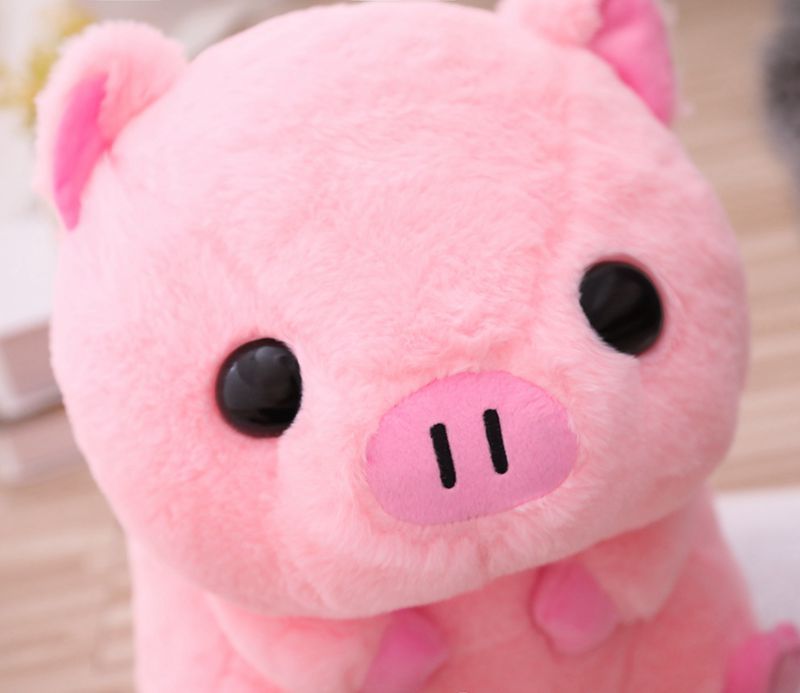 Cute powder sitting big head blessing pig pig