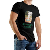 Solid Color Printed Men's Pure Cotton T-shirt - Casual Round Neck, Slightly Elastic, Suitable For Summer Knitted Fabrics, Classic Fit Adult Shirt, Couple Shirt