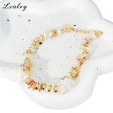 Lxalry Natural Shell Bead Bracelet For Women - Gold Plated Stainless Steel Minimalist Beach Style Jewelry, Waterproof, Hypoallergenic, Summer Gift, Tarnish-Free