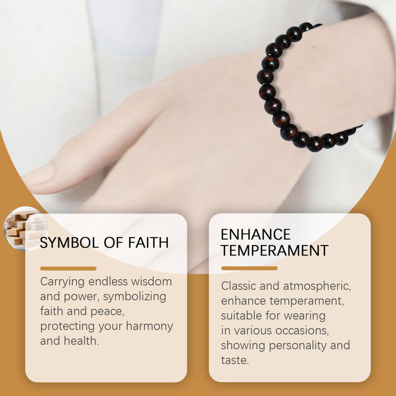 Hoexe Black Coffee Color Wooden Bead Bracelet Wooden Bead Bracelet For Everyday Hands Simple, Fashionable, Versatile And Niche Design Wooden Bead Bracelet