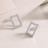 In Full Swing - Fashionable And Affordable Jewelry With Moissanite S925 Sterling Silver And Platinum-plated Stud Earrings