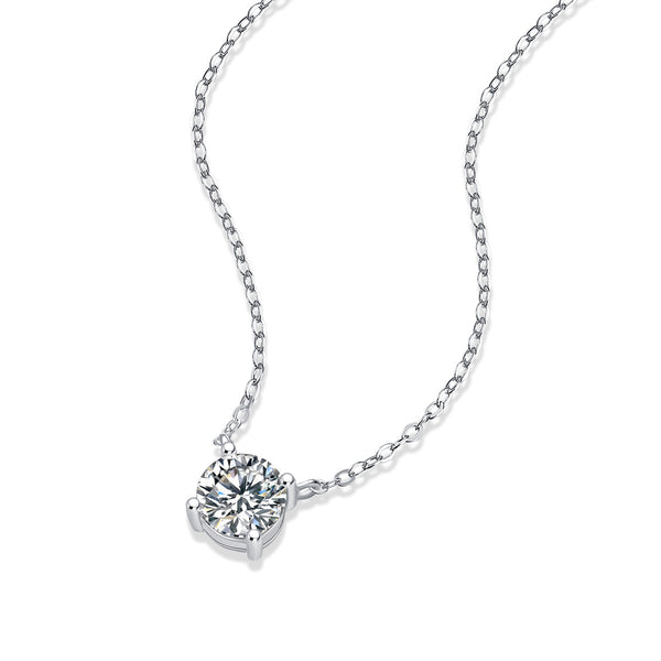 My Heart Will Last Forever - Affordable Diamond Jewelry Necklace Pendant Set With 1-carat And 2-carat Moissan Diamonds, S925 Sterling Silver And Platinum Plating. Fashionable And Trendy Jewelry