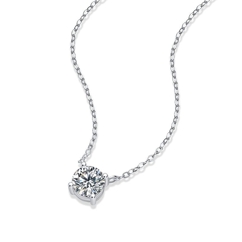 My Heart Will Last Forever - Affordable Diamond Jewelry Necklace Pendant Set With 1-carat And 2-carat Moissan Diamonds, S925 Sterling Silver And Platinum Plating. Fashionable And Trendy Jewelry