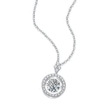 Touch - A Fashionable And Trendy Jewelry Necklace Pendant Set With 1-carat Moissanite S925 Sterling Silver And Platinum Plating