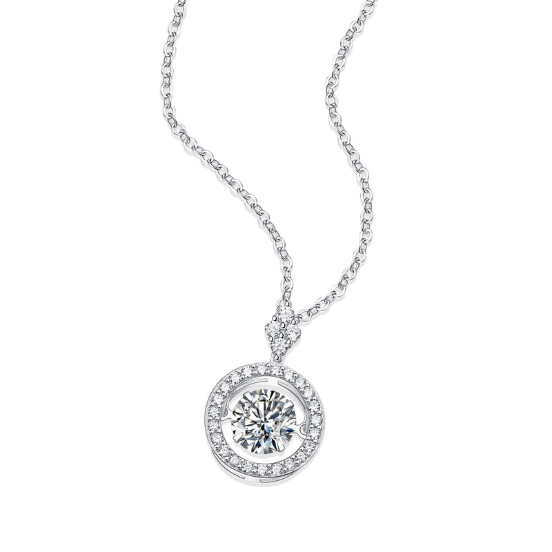 Touch - A Fashionable And Trendy Jewelry Necklace Pendant Set With 1-carat Moissanite S925 Sterling Silver And Platinum Plating