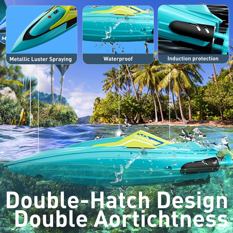 S5 Fast RC Boat For Pools And Lakes 2.4 GHz 20- MPH Racing Boats For Kids US