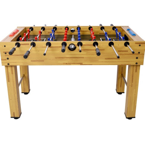 54-Inch Hurricane Foosball Table For Family Game Rooms With Light Cherry Finish, Analog Scoring And Free Accessories