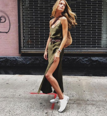 V-neck harness dress