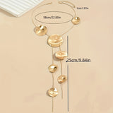 Textured Disc Necklace, Handmade Multi-layer Pendant Chain Women's Jewelry, Rust-proof And Hypoallergenic Designer Accessory For Party Daily Wear