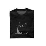 Fat Cat Men's Pure Cotton T-shirt - Casual Round Neck, Slightly Elastic, Suitable For Four Seasons Knitted Fabric, Classic Fit Adult Shirt, Pet Couple Shirt