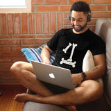 Bone Men's Pure Cotton T-shirt - Casual Round Neck, Slightly Elastic, Suitable For All Seasons Knitted Fabric, Classic Fit Adult Shirt, Pet Couple Shirt