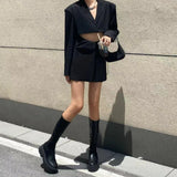 Autumn And Winter Horse Knight Boots High Leg Boot Thick Bottom Female Stretch Boots