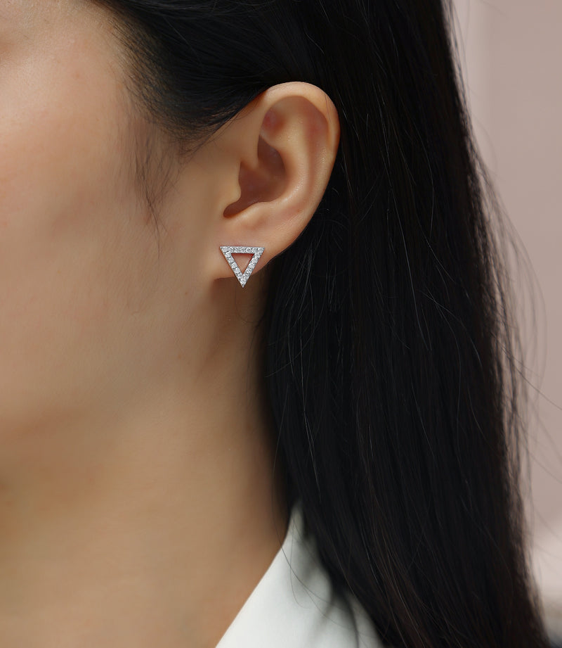 Unique - Set With Moissanite S925 Sterling Silver And Platinum-plated Stud Earrings, Fashionable, Trendy And Affordable Jewelry