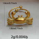 Lxalry 18K Gold Plated Stainless Steel Crab Ring For Women - Minimalist Beach Summer Jewelry, Waterproof, Hypoallergenic, Tarnish-Free, Adjustable Fun Statement Ring, Ocean-Inspired Gift Trending On T