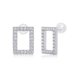 In Full Swing - Fashionable And Affordable Jewelry With Moissanite S925 Sterling Silver And Platinum-plated Stud Earrings