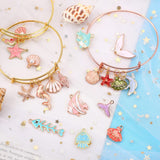 MARFOREVER 120 Pieces Of Ocean-themed Sea Jewelry For Jewelry Making, Gold Enamel Assorted Starfish And Shell Pendants Can Be Made Into Necklaces, Earrings, Bracelets,-Selling On Amazon Is Prohibited