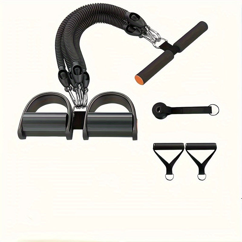 A Set Of Adjustable Resistance Tension Bands With Foot Pedals And Handles, High Resistance Level, Anti Fall, Suitable For Fitness Training, Body Stretching, And Abdominal Muscle Exercises