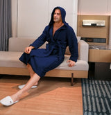 Conjunto de bata de terciopelo de fibra para hombre 