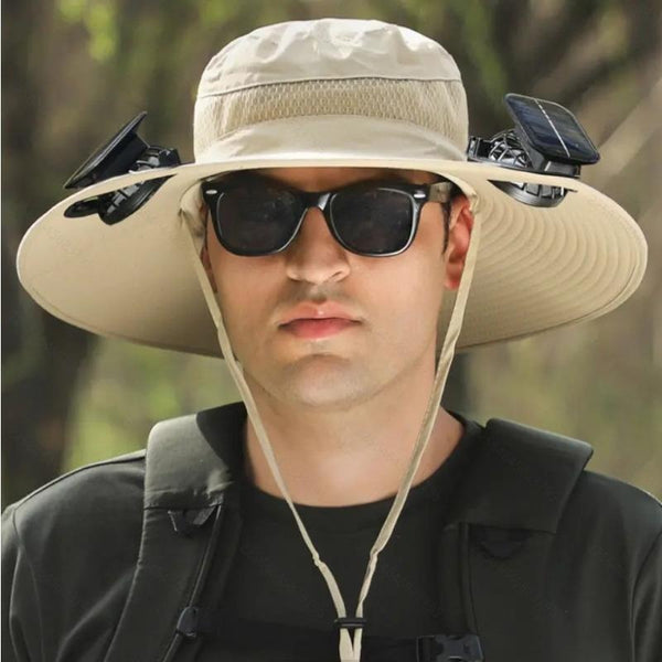 2025 New Solar Fan Outdoor Fishing Hat-Solar Sun Protection Sun Hat With Fan Solar Fan Hat Dual Power Supply Fan Outdoor Fan Solar Powered Outdoor Fishing Hat