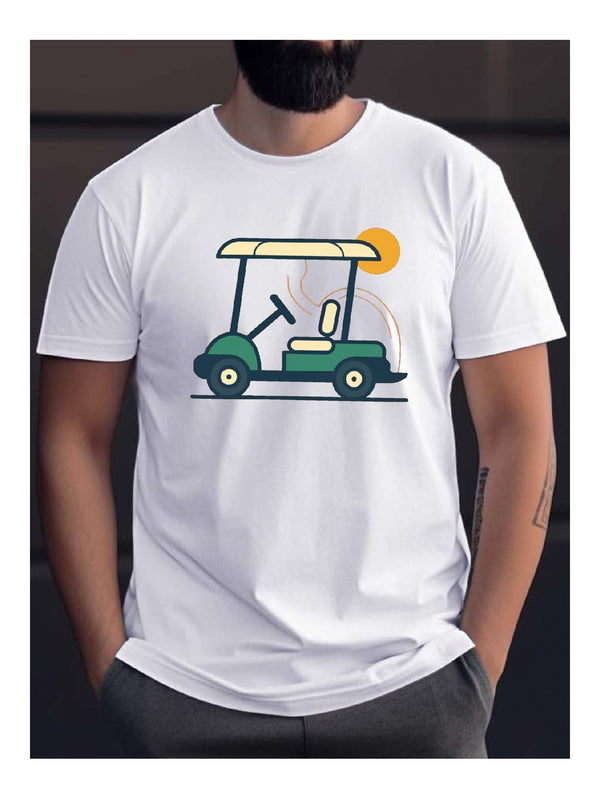 Camiseta moderna, elegante, cómoda y versátil con estampado de carrito de golf. Disfruta de tu tiempo libre. 