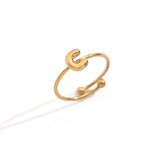 Lxalry 18K Gold Plated Stainless Steel Initial Ring For Women - Adjustable Minimalist Letter A-Z Rings, Personalized Gift Jewelry, Waterproof, Hypoallergenic, Tarnish-Free, Trendy Custom Statement Rin