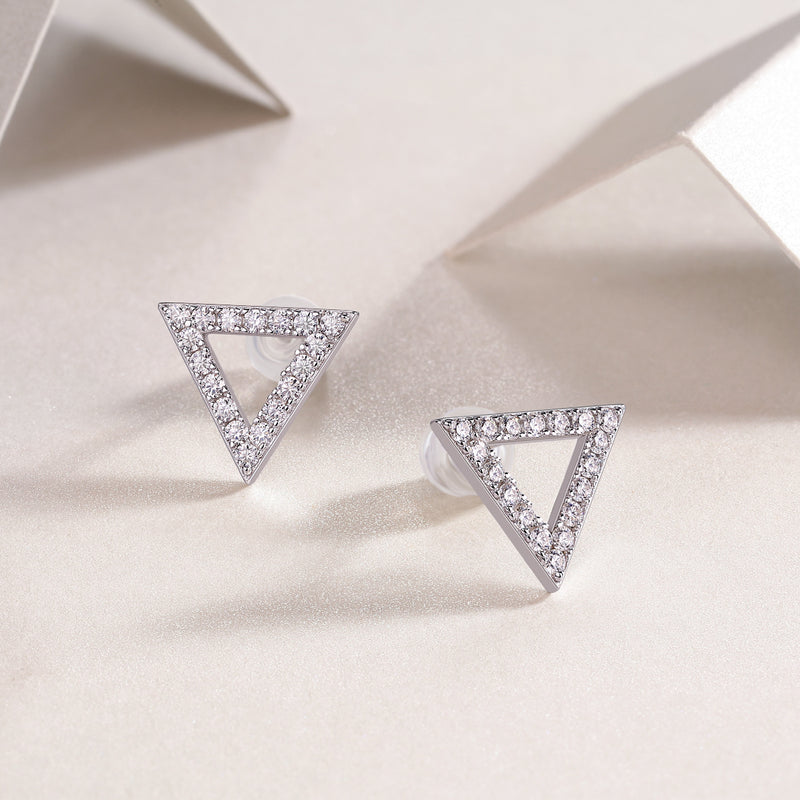 Unique - Set With Moissanite S925 Sterling Silver And Platinum-plated Stud Earrings, Fashionable, Trendy And Affordable Jewelry