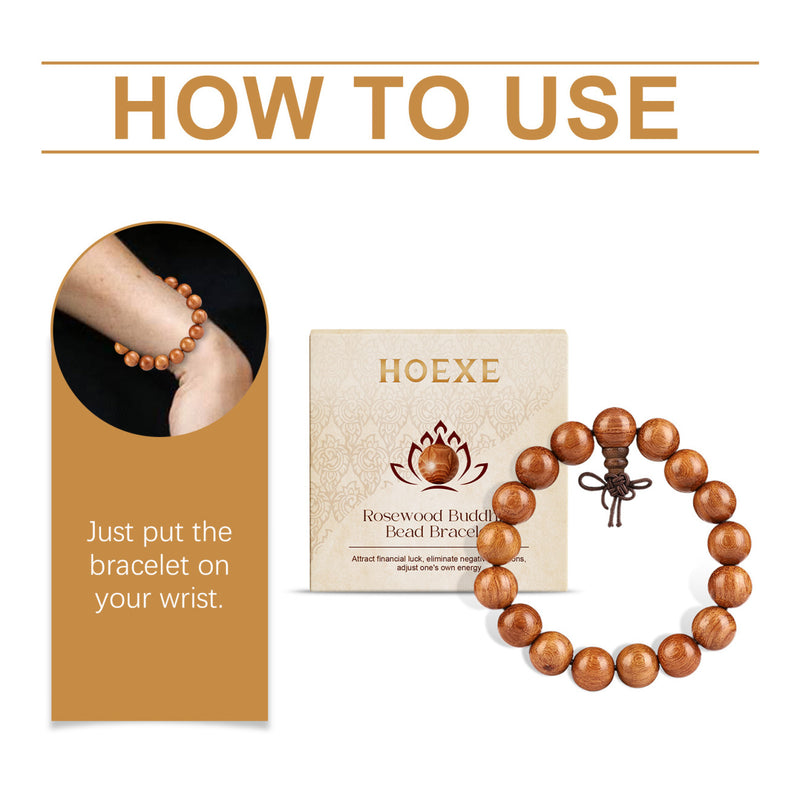 Hoexe Rosewood Buddha Bead Bracelet Daily Simple Fashion Design Bracelet Personalized Versatile Beaded Bracelet