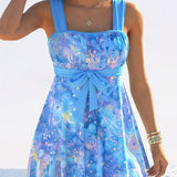 Pastel Splash Bow - Tied Swim Dress Summer Beach Fashion Comfort Assured & Trendy
