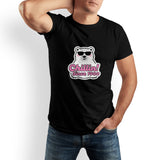 Cartoon Polar Bear Men's Pure Cotton T-shirt - Casual Round Neck, Slightly Elastic, Suitable For Four Seasons Knitted Fabric, Classic Fit Adult Shirt, Couple's Shirt