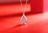 Dynamic - A Fashionable And Trendy Jewelry Necklace Pendant Set With 1-carat Moissanite S925 Sterling Silver And Platinum Plating