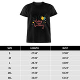 Happy Birthday Men's Pure Cotton Round Neck T-shirt - Slightly Elastic, Suitable For All Seasons Knitted Fabric, Classic Fit Adult Shirt, Birthday Gift