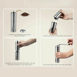 Hand Crank Pepper Conical Burr Grinder Coffee Beans Mill Muller Stainless Steel