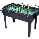 Mesa multijuegos 5 en 1: billar, hockey, futbolín, ping pong y baloncesto, color negro y azul.
