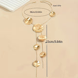 Textured Disc Necklace, Handmade Multi-layer Pendant Chain Women's Jewelry, Rust-proof And Hypoallergenic Designer Accessory For Party Daily Wear