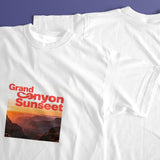 Grand Canyon Printed Men's Pure Cotton T-shirt - Casual Round Neck, Slightly Elastic, Suitable For Summer Knitted Fabric, Classic Fit Adult Shirt, Couple's Shirt