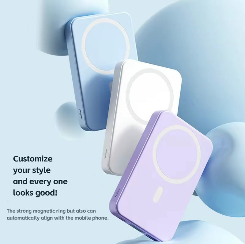 Power Bank Magnetic Portable Wireless FastCharger 10000mAh Type - C Cable LEDDisplay 22.5W PD Fast Charging LightingMag-Safe Battery Pack For IPhone15 14 13 12 Mini Pro Pro Max Devices Digital