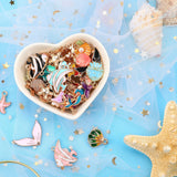 MARFOREVER 120 Pieces Of Ocean-themed Sea Jewelry For Jewelry Making, Gold Enamel Assorted Starfish And Shell Pendants Can Be Made Into Necklaces, Earrings, Bracelets,-Selling On Amazon Is Prohibited