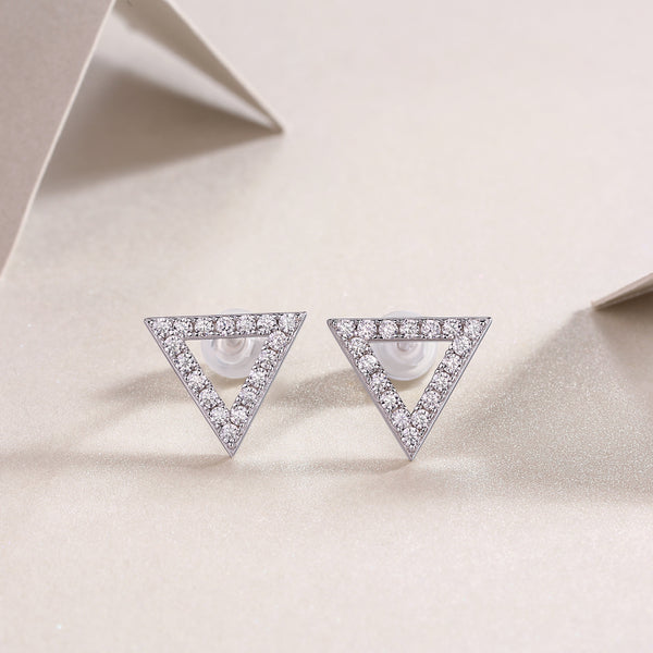 Unique - Set With Moissanite S925 Sterling Silver And Platinum-plated Stud Earrings, Fashionable, Trendy And Affordable Jewelry