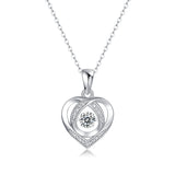 With You In My Heart - A Fashionable And Trendy Jewelry Necklace Pendant Set With 0.5-carat Moissanite S925 Sterling Silver And Platinum Plating