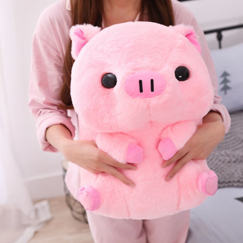 Cute powder sitting big head blessing pig pig